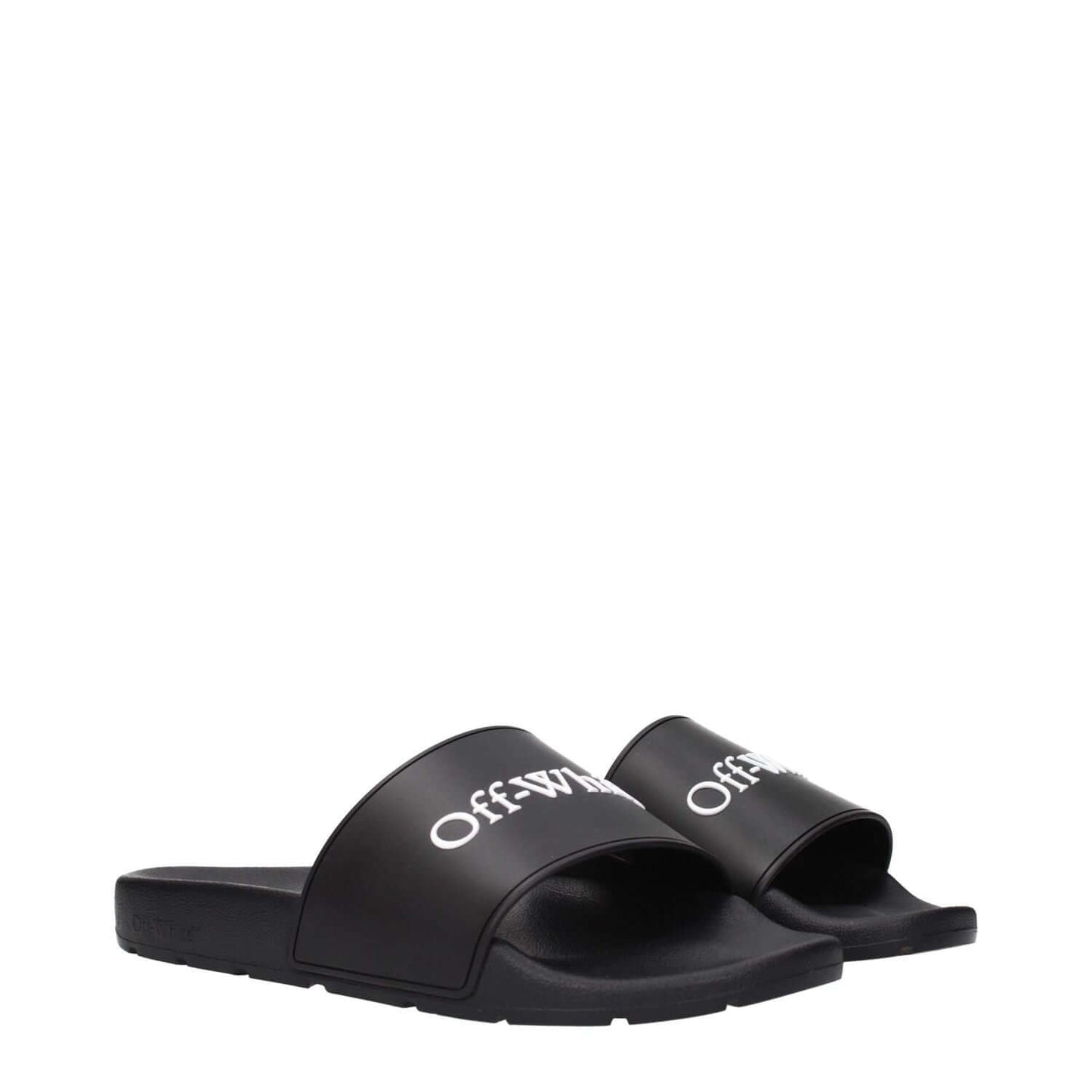 Off-White Black Cotton Slippers 1728,75667636384,Black,EU39/US6,EU40/US7,EU41/US8,EU46/US13,Men,New with tags,Off-White,Sandals - Shoes,Shoes,Slippers - Sandals - Shoes