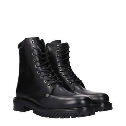 Off-White Black Leather Ankle Boots 1728,75667636384,Ankle - Boots - Shoes,Black,Boots - Shoes,EU42/US9,EU43/US10,EU44/US11,Men,New with tags,Off-White,Shoes