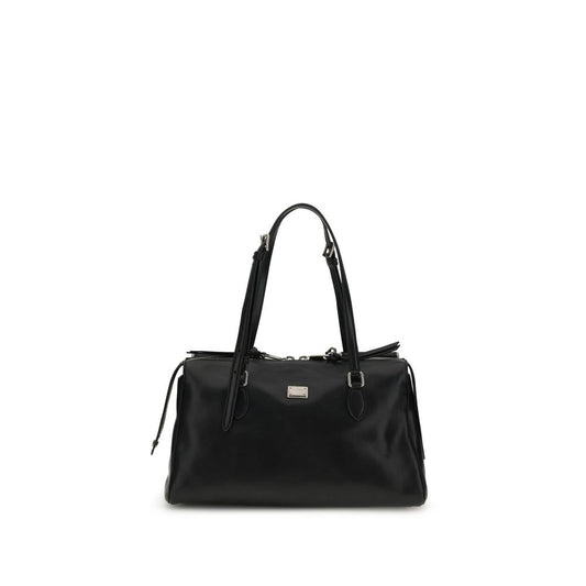 Dolce & Gabbana Black Calf Leather Bos Taurus Shoulder Bag