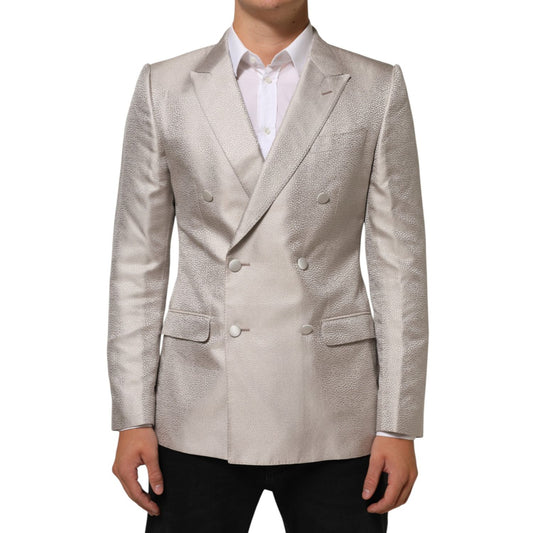Dolce & Gabbana Beige MARTINI Double-Breasted Suit Blazer