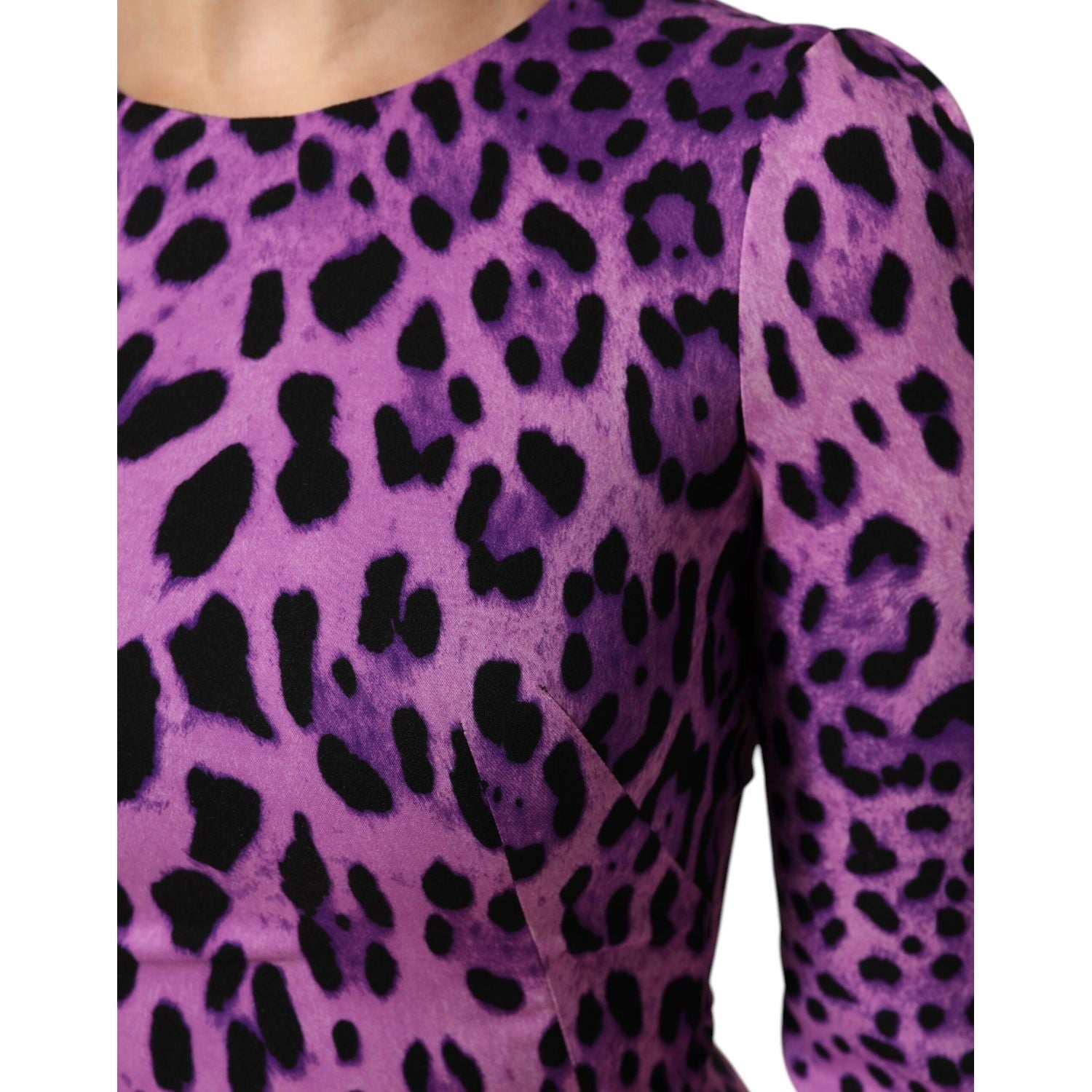 Dolce & Gabbana Violet Leopard Sheath Bodycon Mini Dress