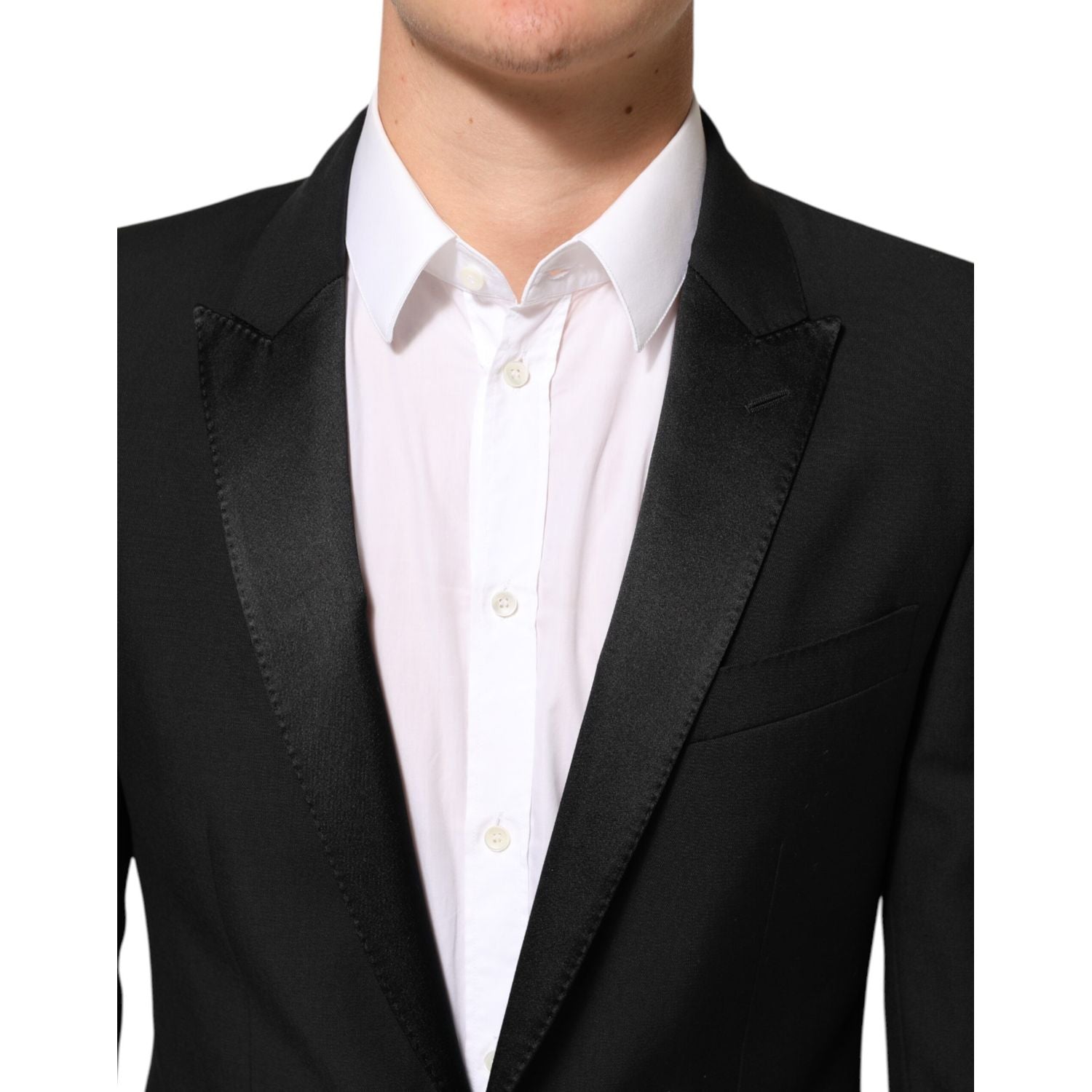 Dolce & Gabbana Black Wool MARTINI 2 Button Men Suit Blazer