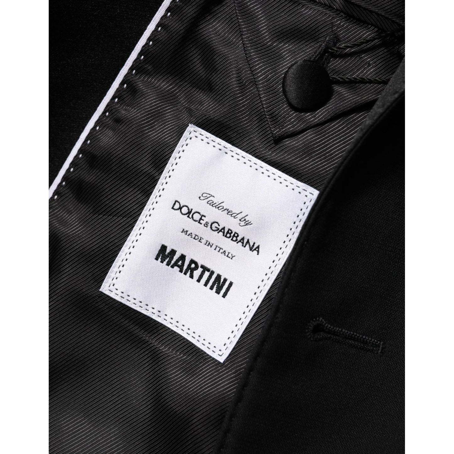 Dolce & Gabbana Black Wool MARTINI 2 Button Men Suit Blazer