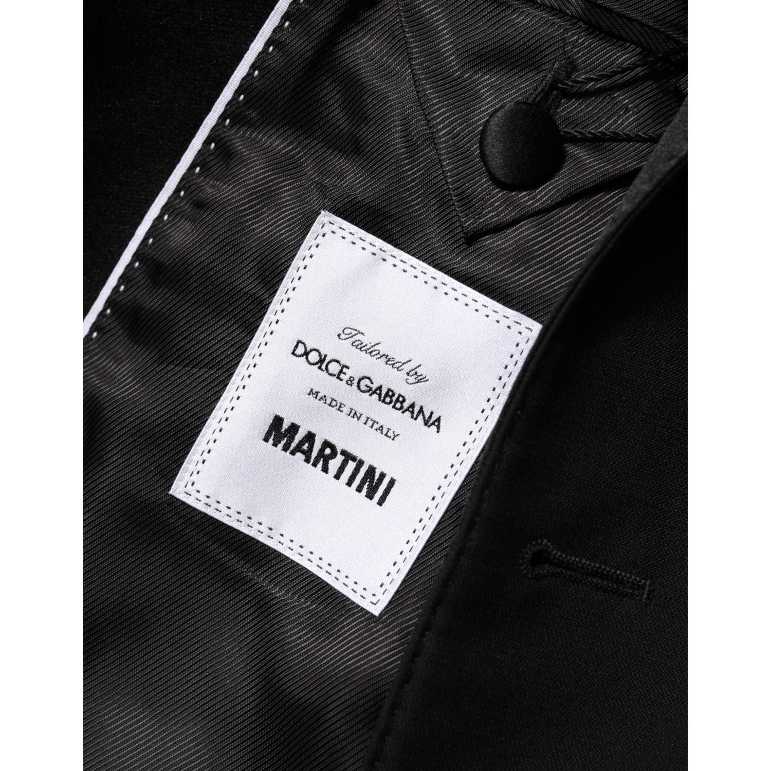 Dolce & Gabbana Black Wool MARTINI 2 Button Men Suit Blazer
