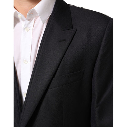 Dolce & Gabbana Black Wool 2 Buttons Suit Jacket Men Blazer