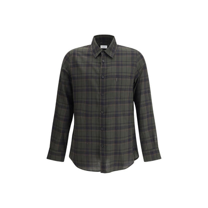 Saint Laurent Green Cotton Pattern Shirt