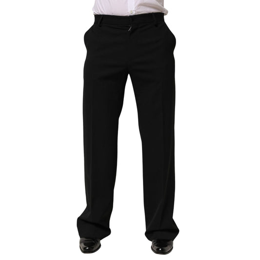 Dolce & Gabbana Black Wool Formal Dress Men Trouser Pants