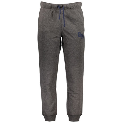 Gianmarco Venturi Gray Cotton Pant - sports trousers with fleece, elastic waist, lace detailing, 3 pockets, ankle cuffs, logo embroidery.