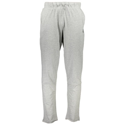 Gianmarco Venturi Gray Cotton Pant, sports trousers with elastic waist, light cotton, 2 pockets, contrasting details, embroidery logo.
