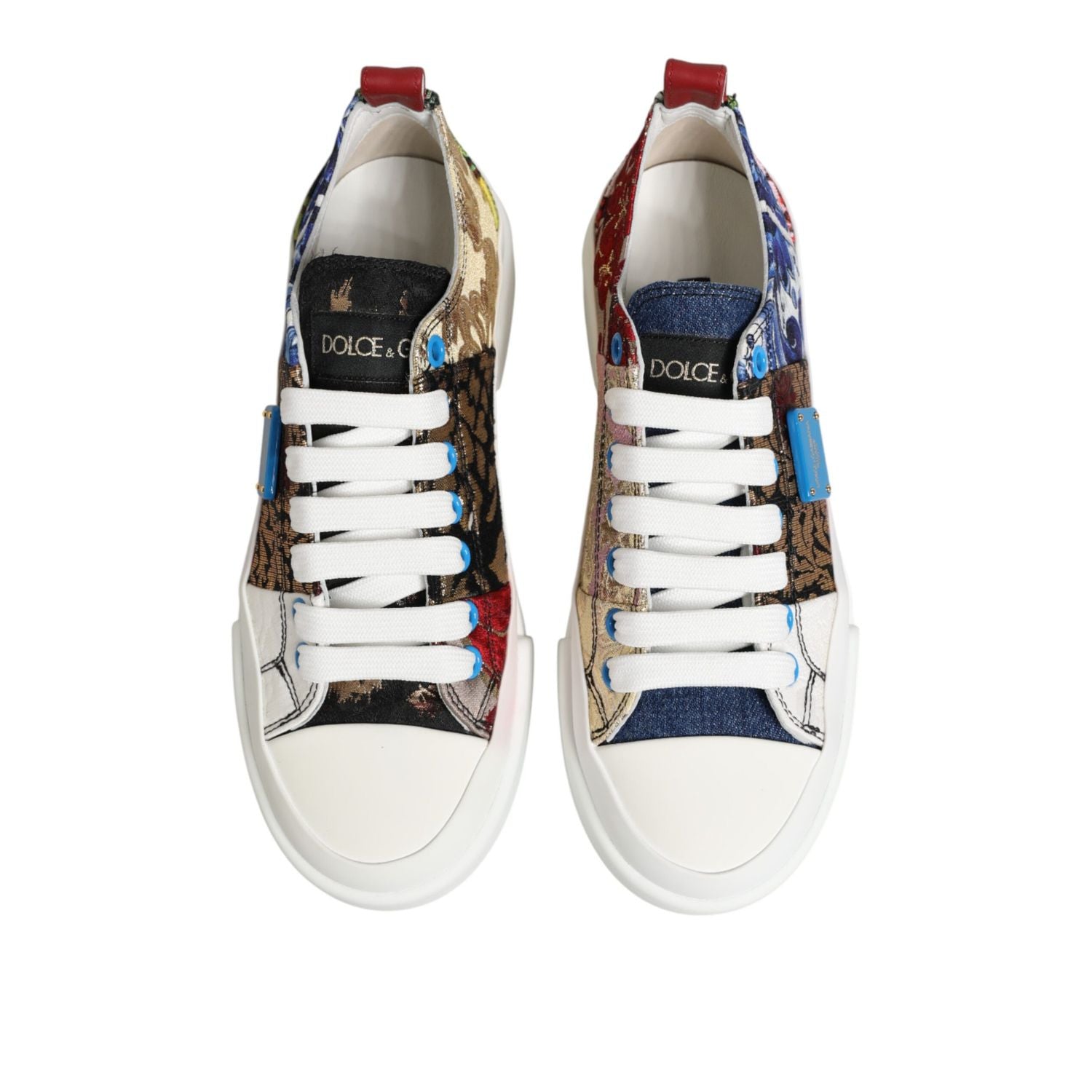 Dolce & Gabbana Multicolor Patchwork Low Top Sneakers Shoes