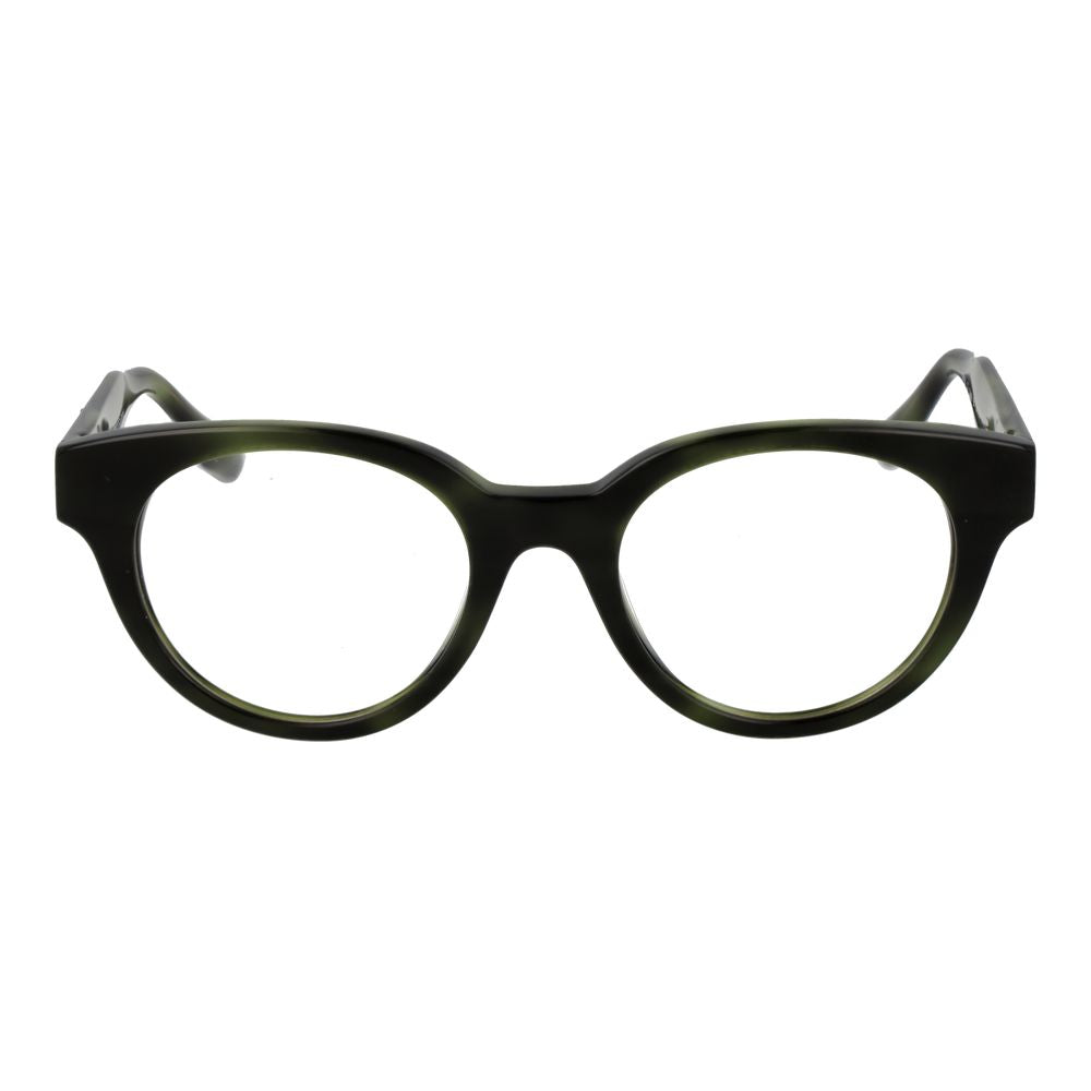 Trussardi Green Acetate Glasses (Frames) full-rim unisex design, green acetate material with spring hinge, demo lenses included with branded case.