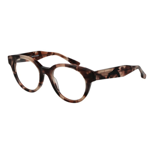 Trussardi Brown Acetate Glasses (Frames) Unisex Full-Rim Browline Style with Demo Plastic Lenses 50-20-145