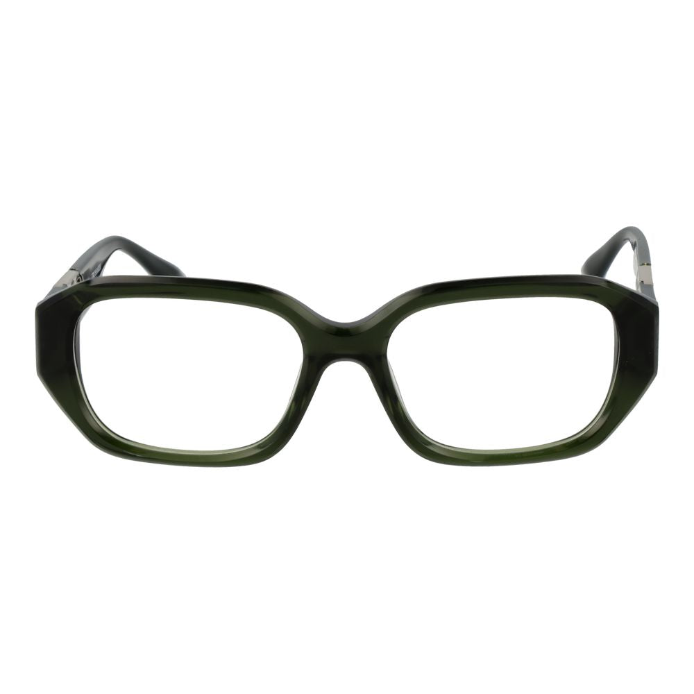 Trussardi Green Acetate Glasses (Frames) for women with full-rim style and demo lenses. Includes branded case. Size 52-17-145.
