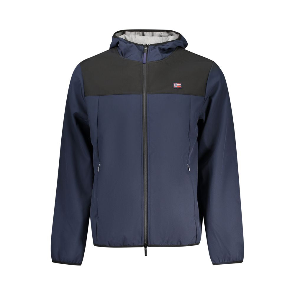 Norway 1963 Blue Polyester Men Jacket with hood and pockets, stylish and functional