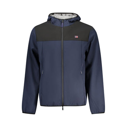 Norway 1963 Blue Polyester Men Jacket with hood and pockets, stylish and functional