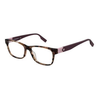 Converse Brown Plastic Glasses (Frames) - Women's full-rim rectangle frame, brown plastic, demo lenses, size 53-16-140.