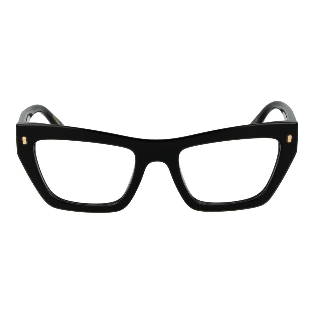 Dsquared² Black Acetate Glasses (Frames) in cat eye style with full-rim design for women.
