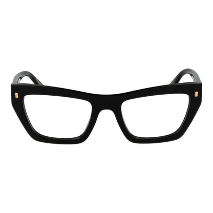 Dsquared² Black Acetate Glasses (Frames) in cat eye style with full-rim design for women.