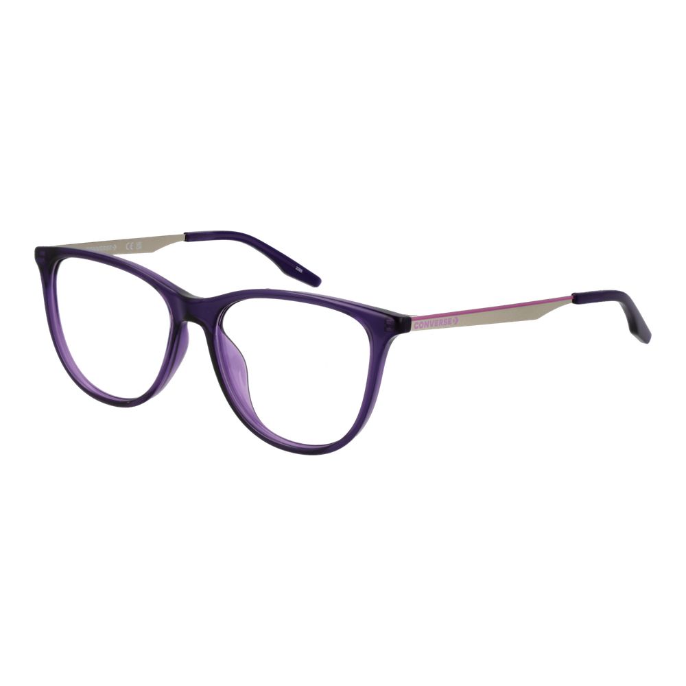 Converse Purple Metal Glasses (Frames) for women, full-rim cat eye style, 53-15-140 size, purple metal frame with demo lenses.