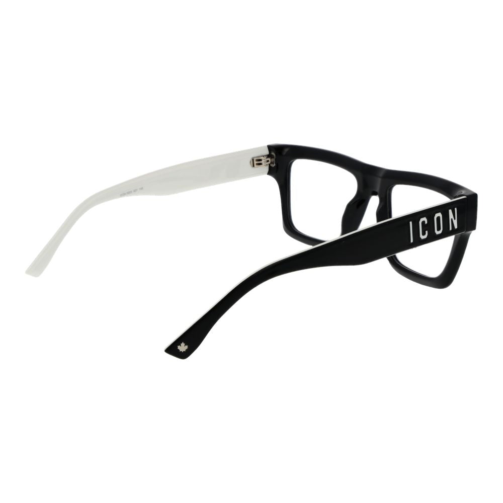 Dsquared² Black Cellulose Propionate Glasses (Frames) in full-rim rectangle style with ICON detail on temples.