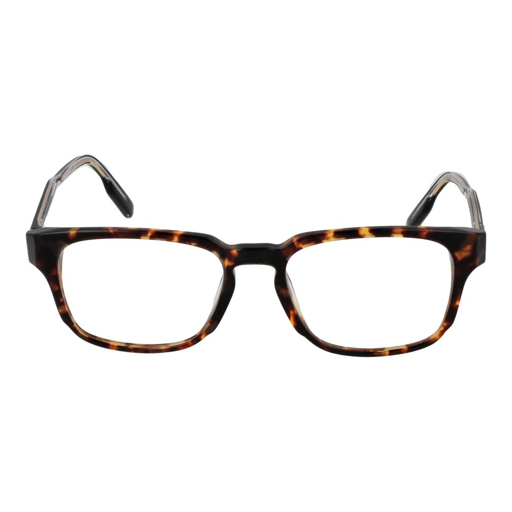 Ermenegildo Zegna Brown Acetate Glasses (Frames), full-rim style, rectangular shape, size 53-18-145, for men, includes branded case.