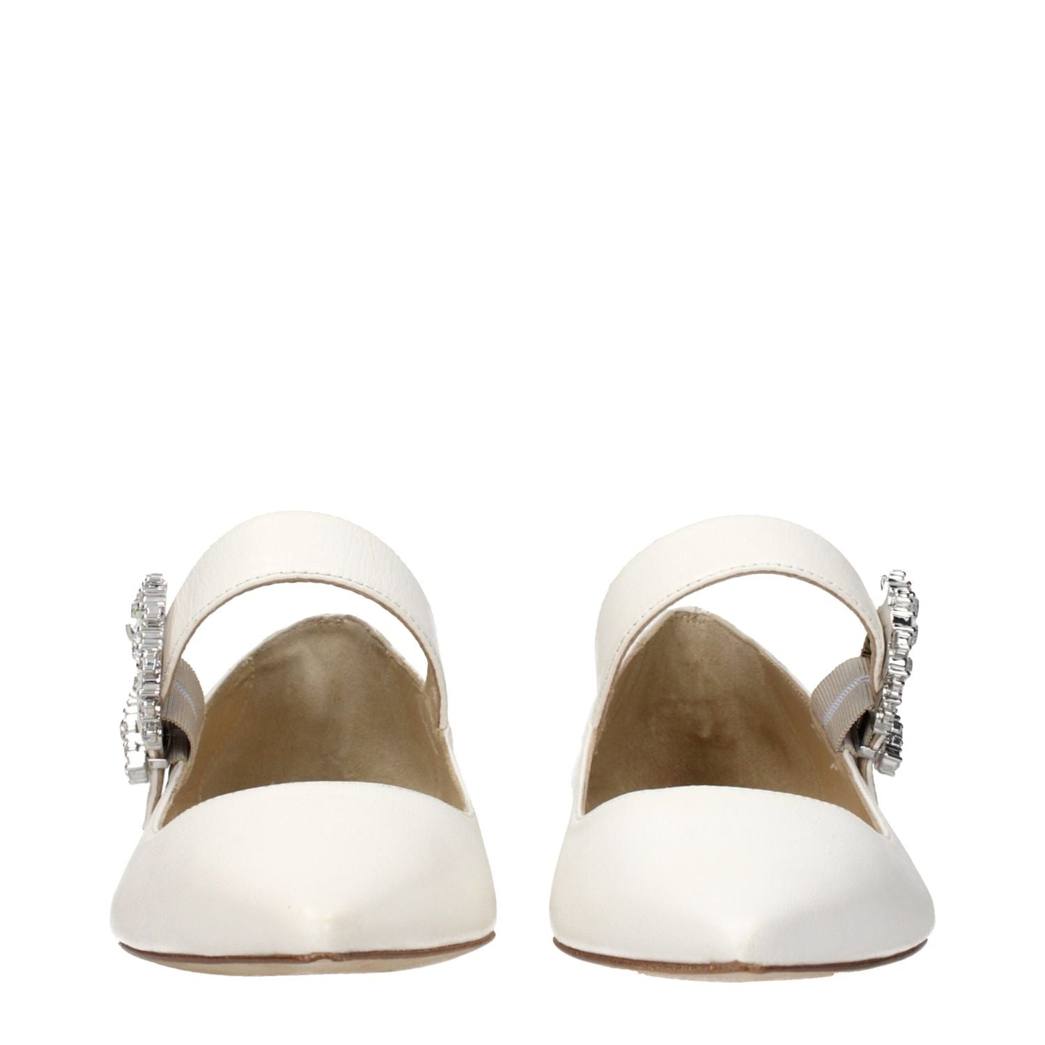 Jimmy Choo White Leather Ballet Flats