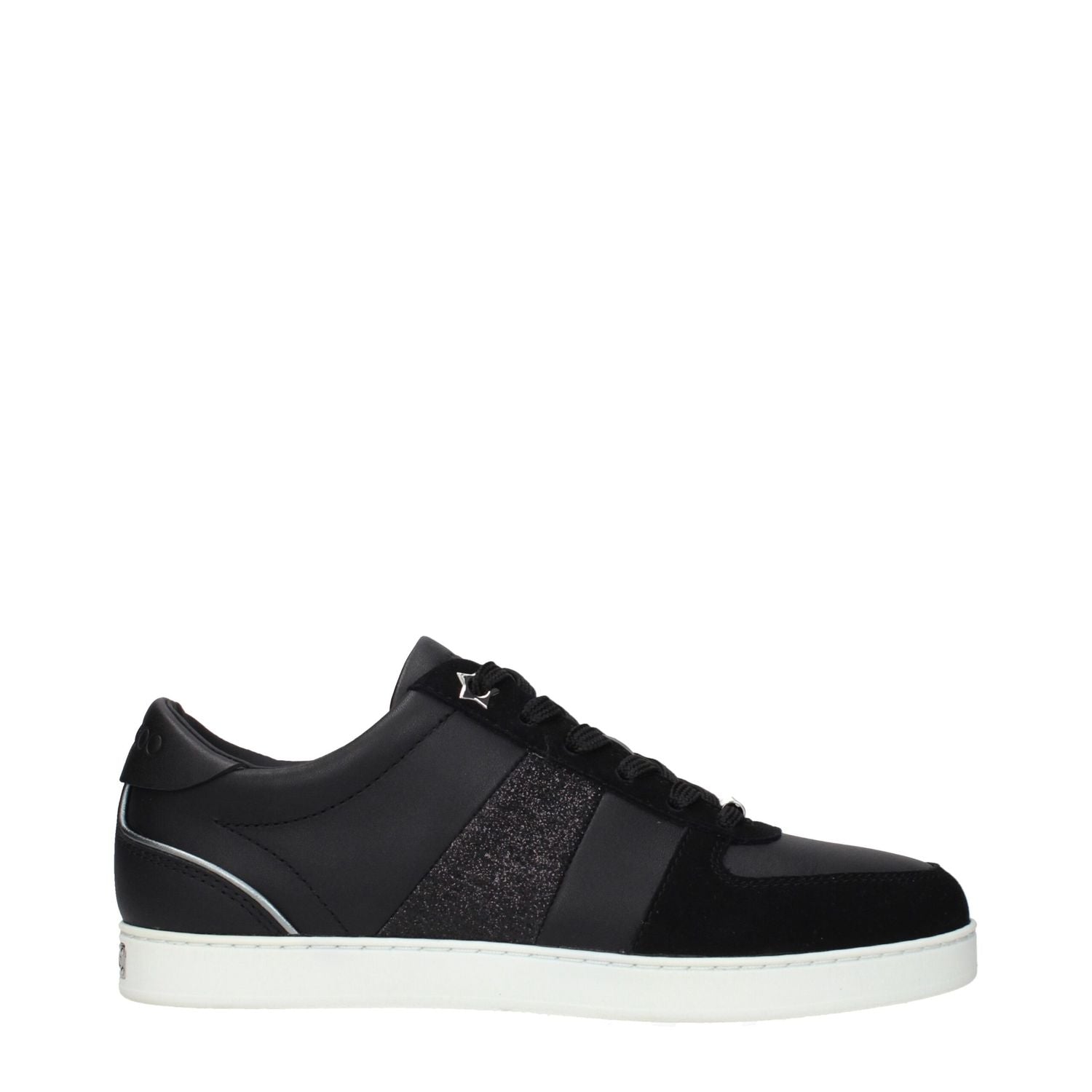 Jimmy Choo Black Leather Low Top Sneakers