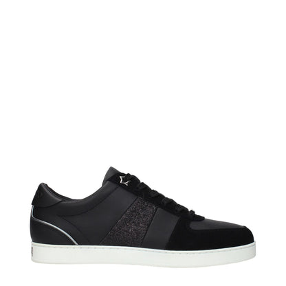 Jimmy Choo Black Leather Low Top Sneakers