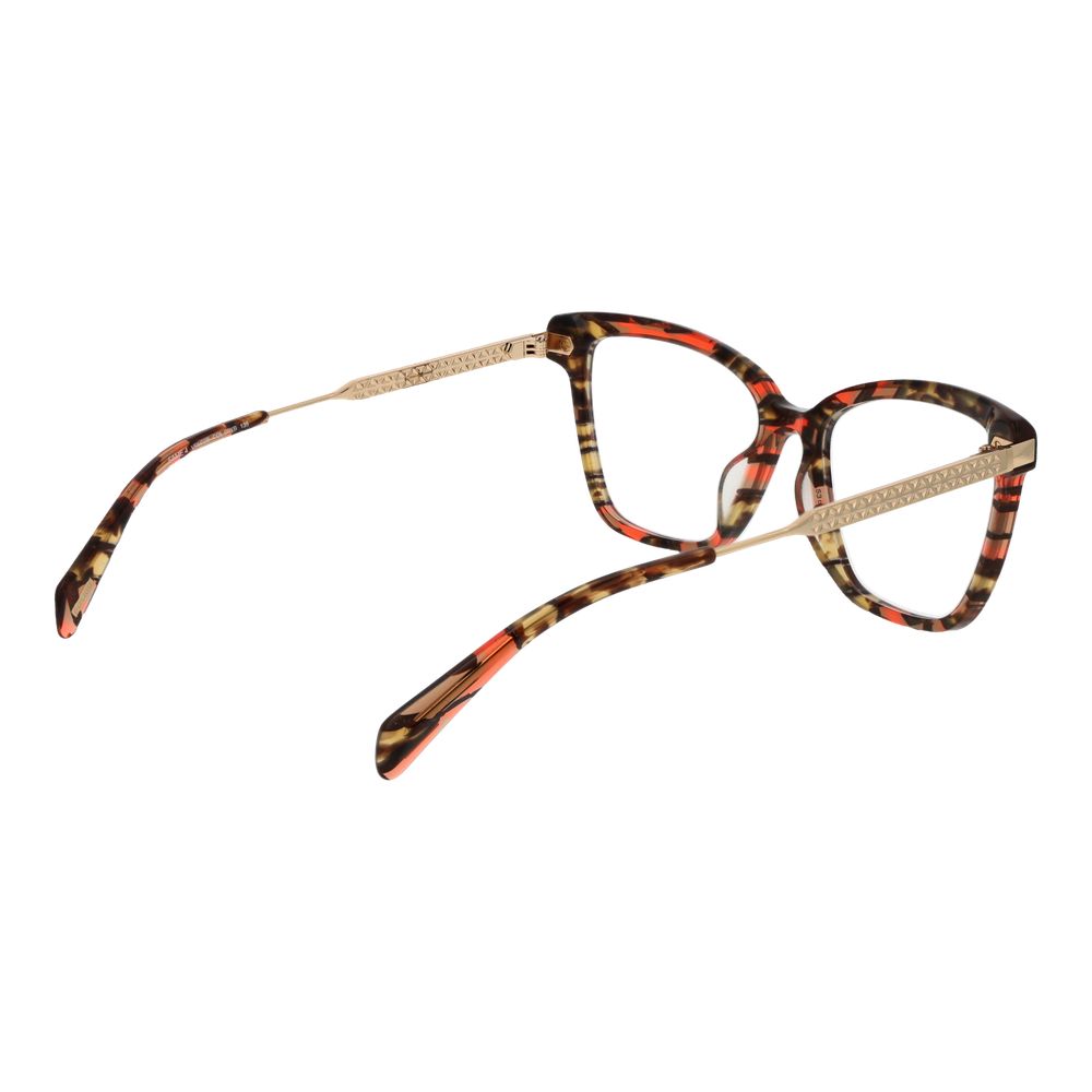 Police Multicolor Metal Glasses (Frames) Women's full-rim butterfly style with demo lenses, featuring durable metal multicolor frame.