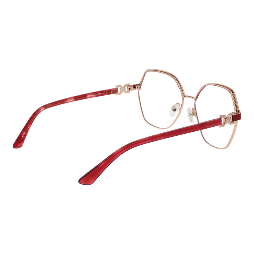 Marciano by Guess Red Metal Glasses (Frames) for women, featuring full-rim square design with red metal frame and demo lenses.