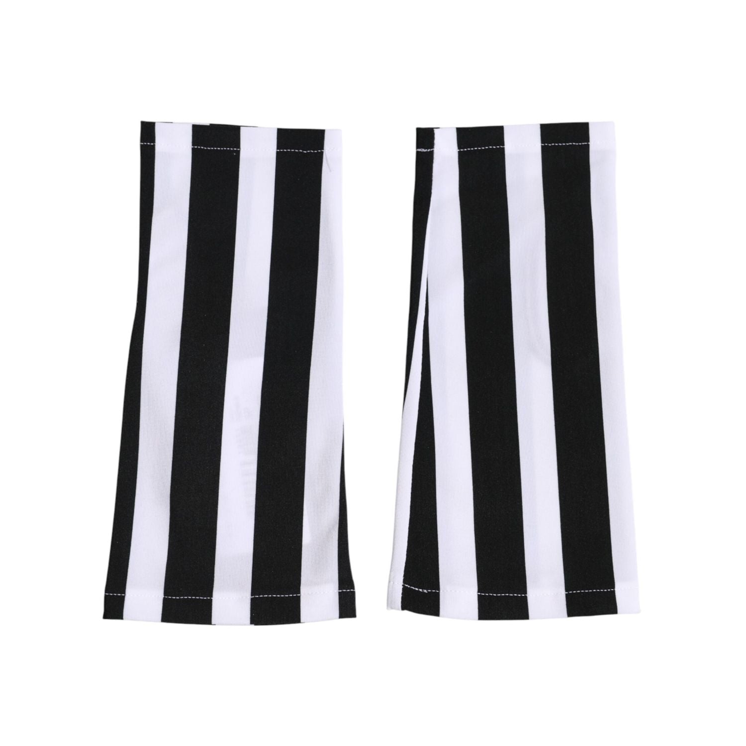 Dolce & Gabbana Black White Nylon Fingerless Wrist Length Gloves