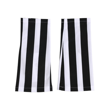 Dolce & Gabbana Black White Nylon Fingerless Wrist Length Gloves