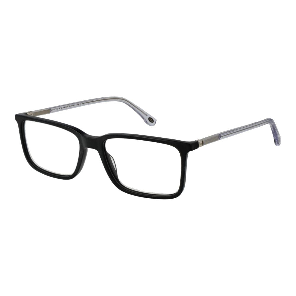 Land Rover Black Acetate Glasses (Frames) for men with full-rim rectangle design and plastic demo lenses.