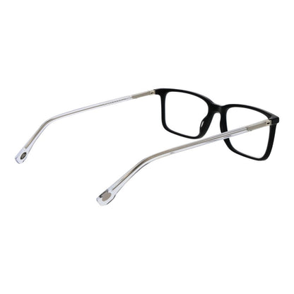 Land Rover Black Acetate Glasses (Frames) full-rim rectangle design with plastic demo lenses, unisex style, spring hinge, 57mm width.