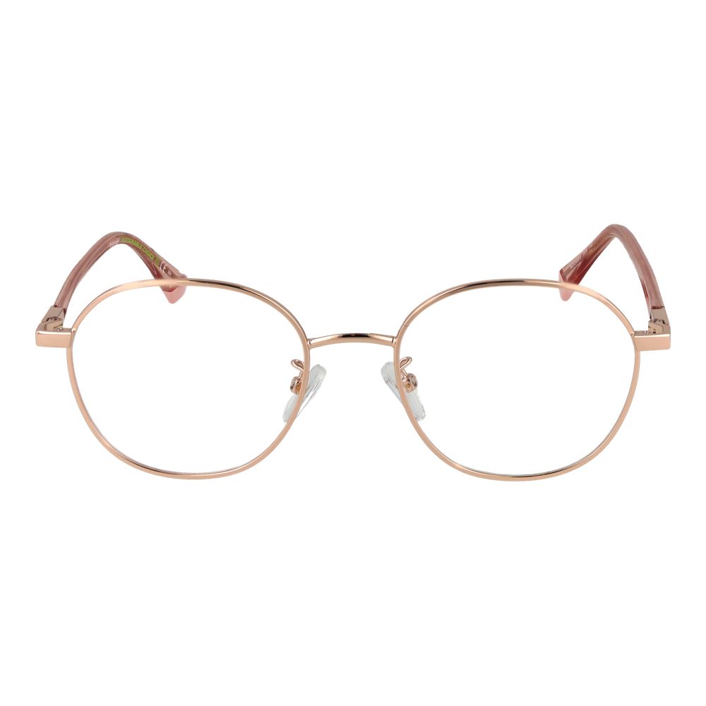 Polaroid Rose Gold Metal Glasses (Frames), unisex full-rim, rose gold color, metal material, demo plastic lenses, style Panto.