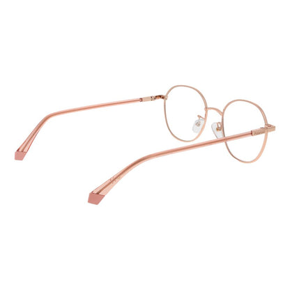 Polaroid Rose Gold Metal Glasses (Frames) with full-rim, unisex design, demo lenses, size 51-19-145, and panto style.