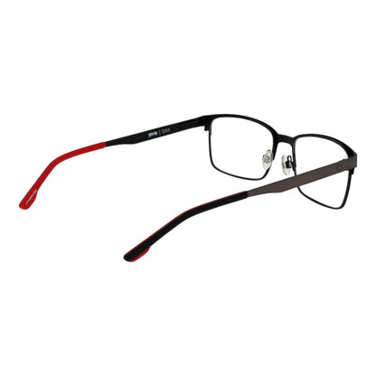 Spy Black Plastic Glasses (Frames) in full-rim rectangle style with unisex design and demo lenses, featuring 57mm width and 145mm temples.