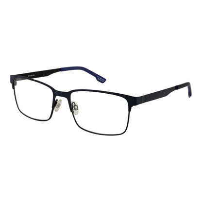 Spy Blue Plastic Glasses (Frames) unisex, full-rim blue plastic rectangle frame, 57-18-145 size, demo lenses, spring hinge.
