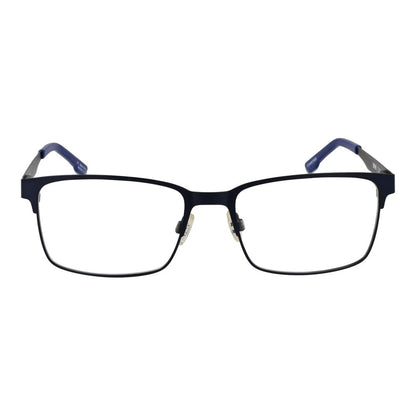 Spy Blue Plastic Glasses (Frames) - Unisex full-rim rectangle eyewear with blue plastic frames and demo lenses, 57-18-145 sizing.