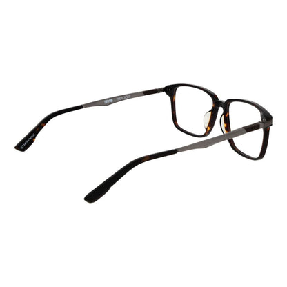 Spy Brown Plastic Glasses (Frames) for men in full-rim design with brown plastic frame, demo lenses, and square style, includes branded case.
