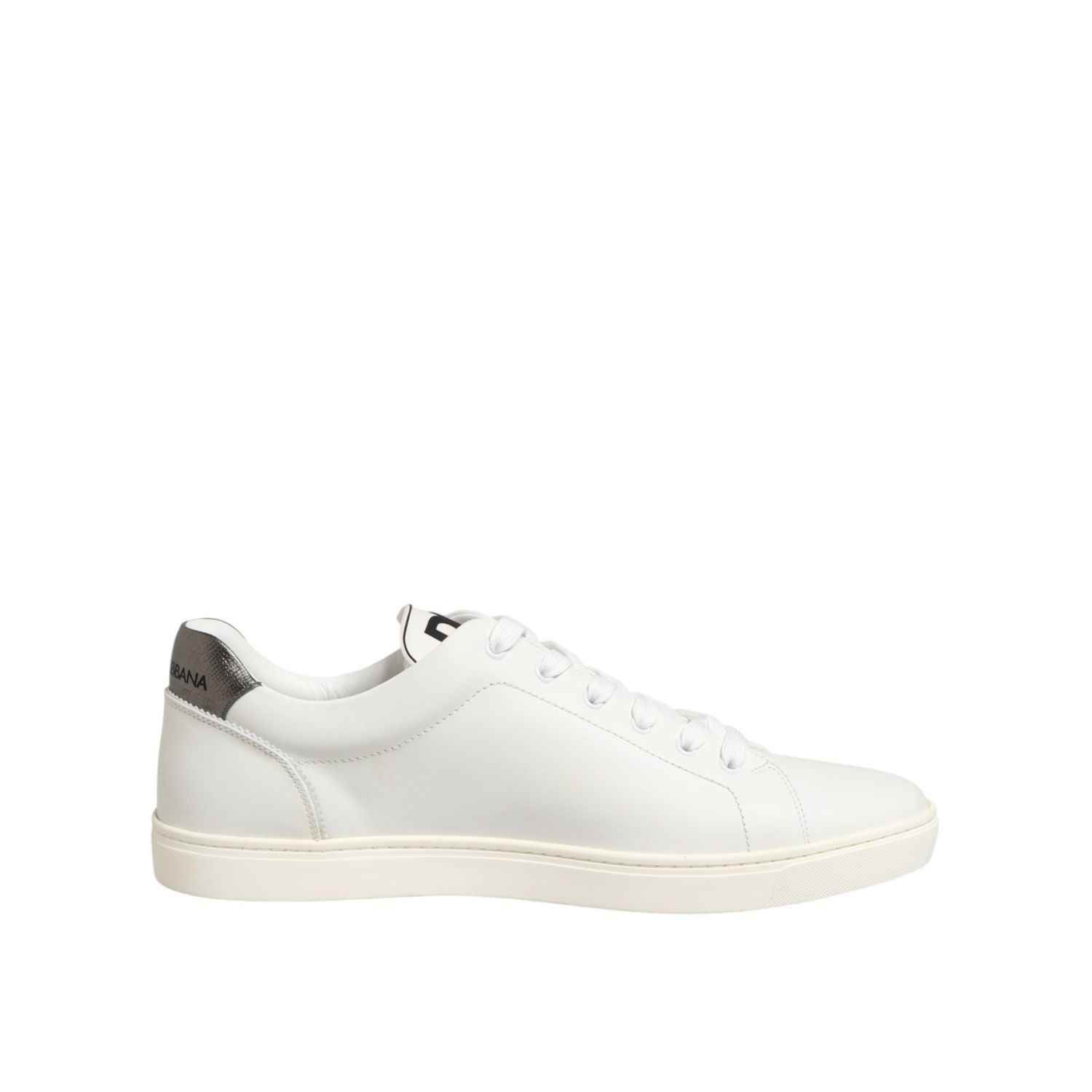 Dolce & Gabbana White Leather Heart Embellished Sneakers Shoes