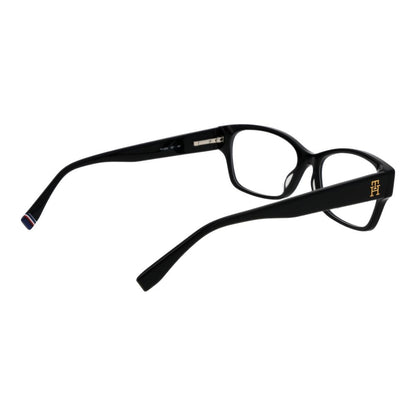 Tommy Hilfiger Black Acetate Glasses (Frames) for women with full-rim rectangle style, black color, and branded case included.