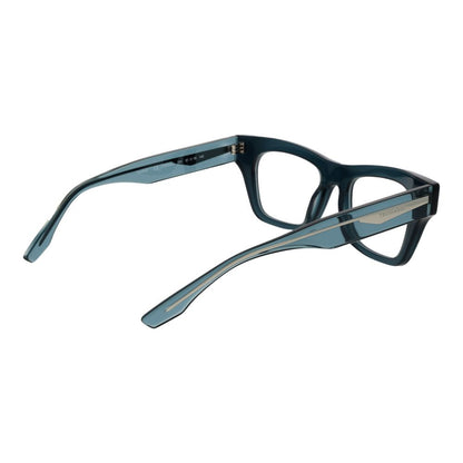 Trussardi Blue Acetate Glasses (Frames) for women, full-rim rectangle style, blue frame, acetate material, size 51-19-143.
