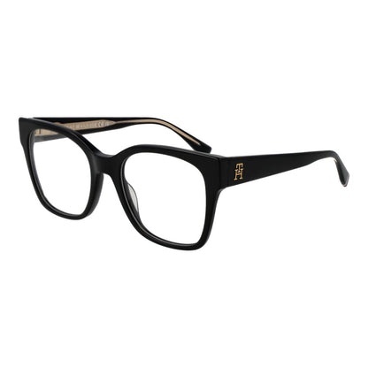 Tommy Hilfiger Black Acetate Glasses (Frames) for women with full-rim acetate frame and demo lenses.
