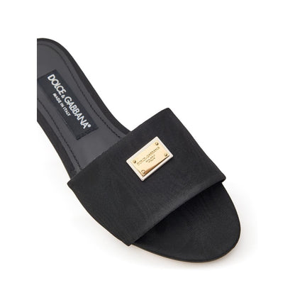 Dolce & Gabbana Black Polyester Slippers