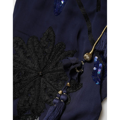 Christian Pellizzari Blue Sequined Tapered Trouser Pants