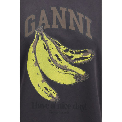 Ganni Black Cotton Sweatshirt 1728,72470364320,Black,Clothing,Ganni,L,M,New with tags,S,Sweaters - Clothing,Sweatshirts - Sweaters - Clothing,Women,XS