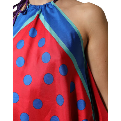 Dolce & Gabbana Multicolor Polka Dot Tie Halter Blouse  Top