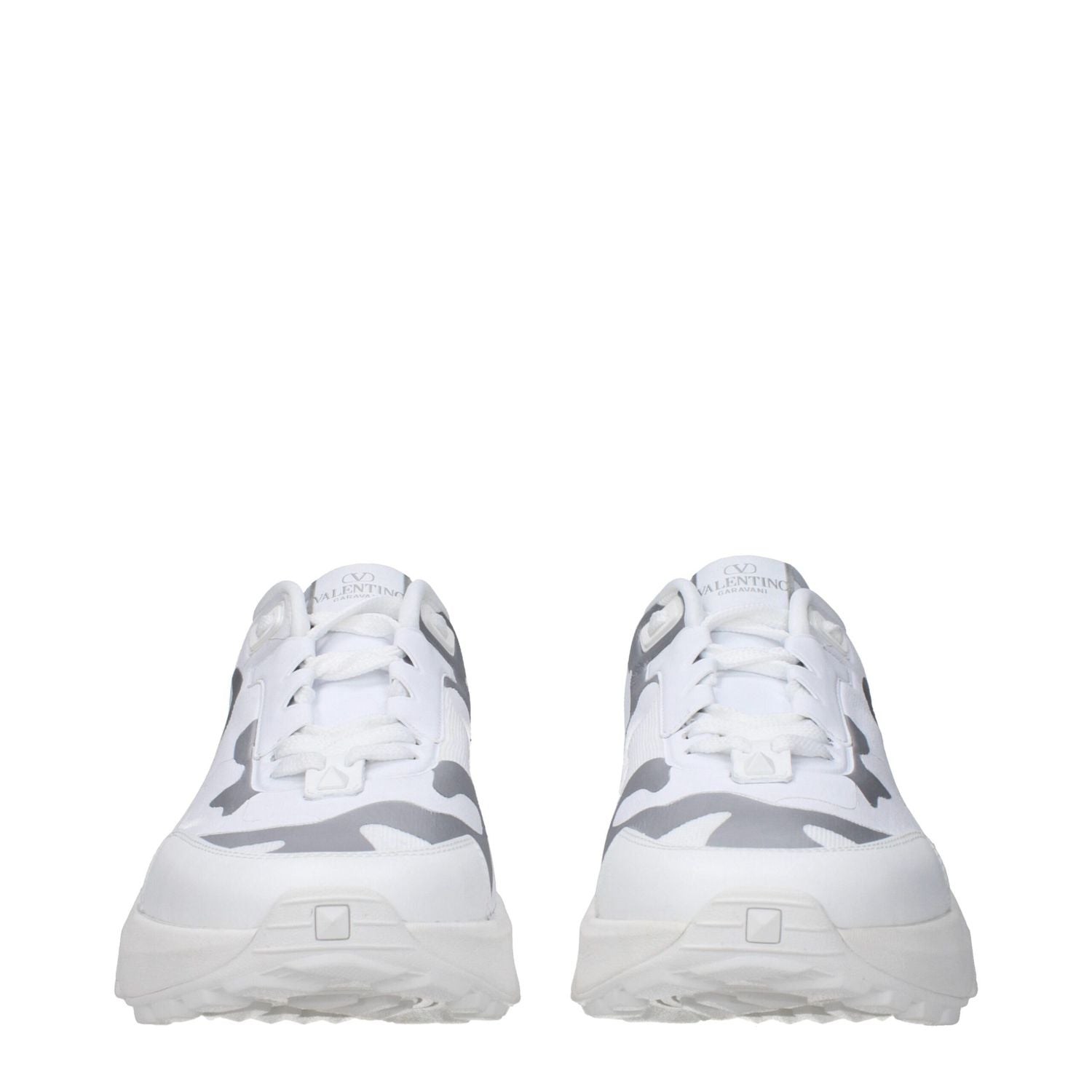 Valentino Garavani White Fabric Athletic Sneakers