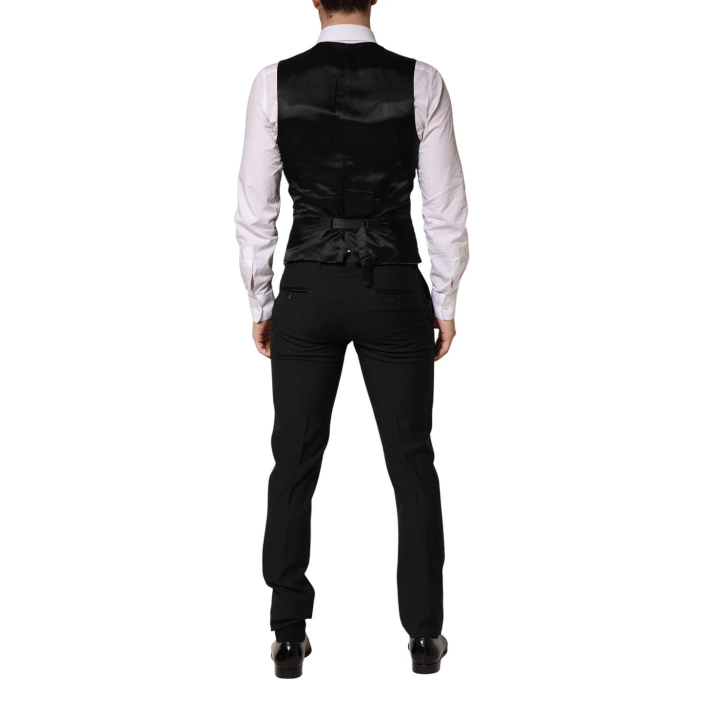 Dolce & Gabbana Dark Gray Wool Single Breasted 3 Piece Men Suit